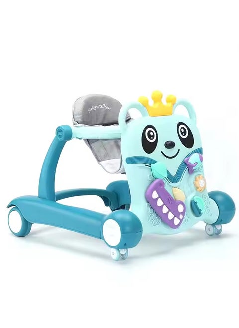 3-in-1 Baby Walker with Cartoon Face & Interactive Activity Panel – Pushchair, Seated Play & First Steps Support – for 6 to 24 Months 👶🎉