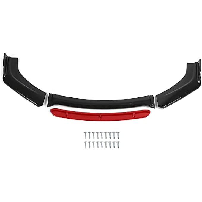 rayihni Car Front Bumper Lip Body Kit Aerodynamic Universal Front Bumper Lip Sopiler 3 Stage Design Black Front Bumper Lip Splitter Chin Body Kit For Car Modification Auto Exterior Accessories - Image 1