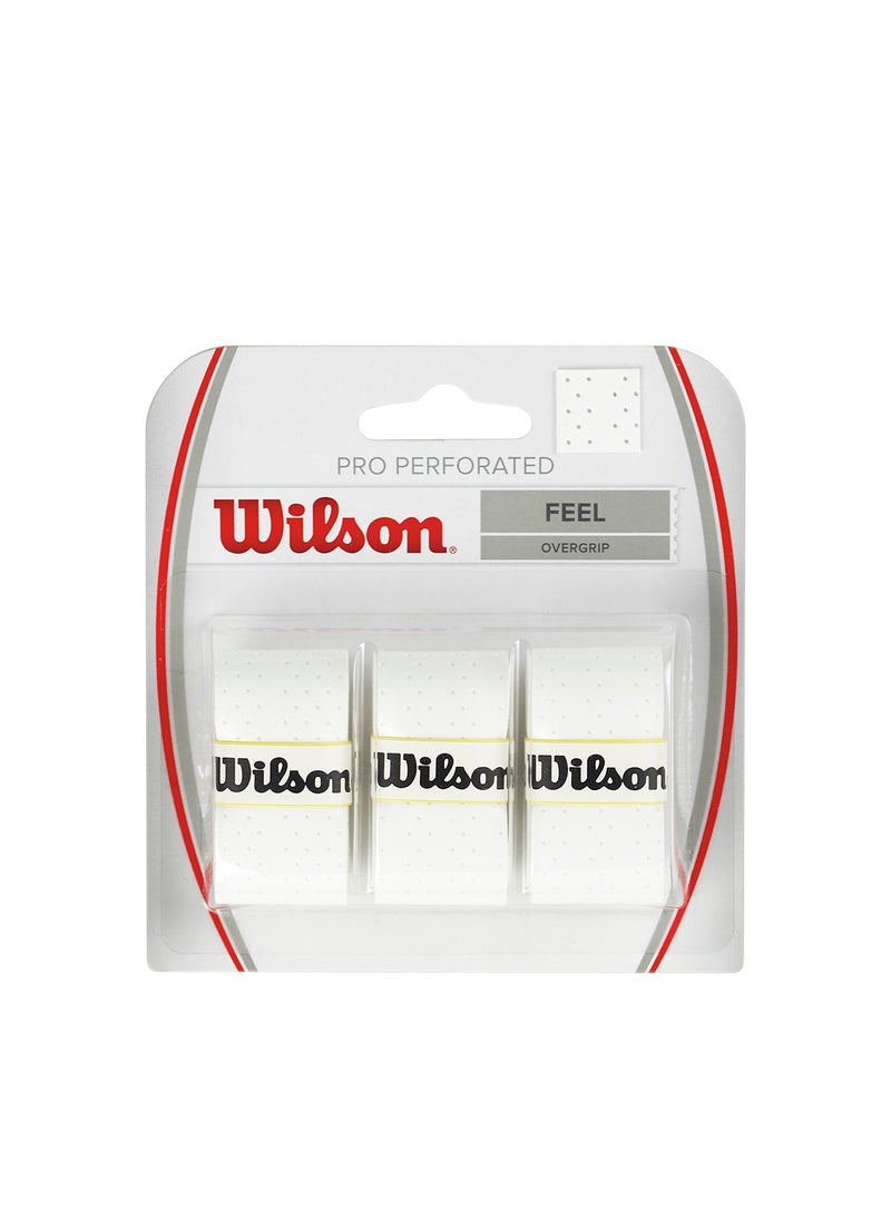 Wilson Pro Perforated Overgrip Set - White - Image 1