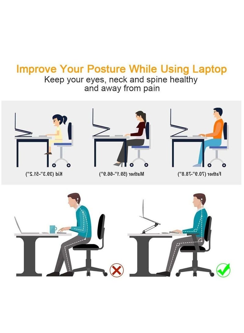 Y&D Laptop Stand Ergonomic Detachable Computer for Riser Desk Portable Aluminum Holder Notebook Compatible with Mac MacBook More 10-15.6”Laptop  - Image 3