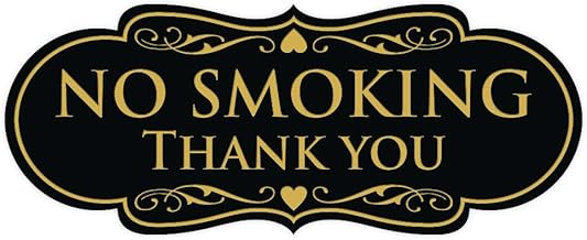 All Quality All Quality Designer NO Smoking Thank You Sign - Black/Gold Medium  - Image 1