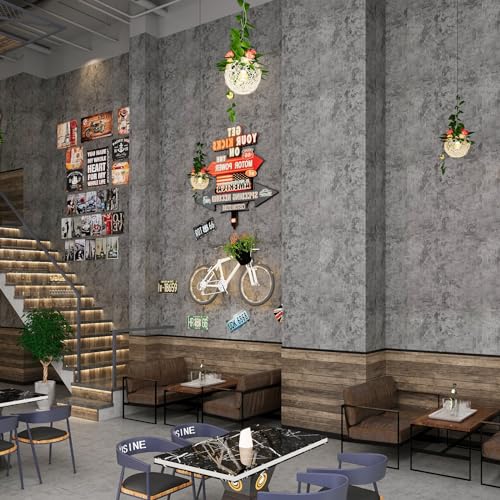 BAYYA Concrete Wallpaper Peel and Stick Grey Cement Contact Paper Industrial Style Self Adhesive Waterproof Removable Decorative Wall Covering Vinyl Film Furniture Stickers for Floor Wall Cabinets - Image 3