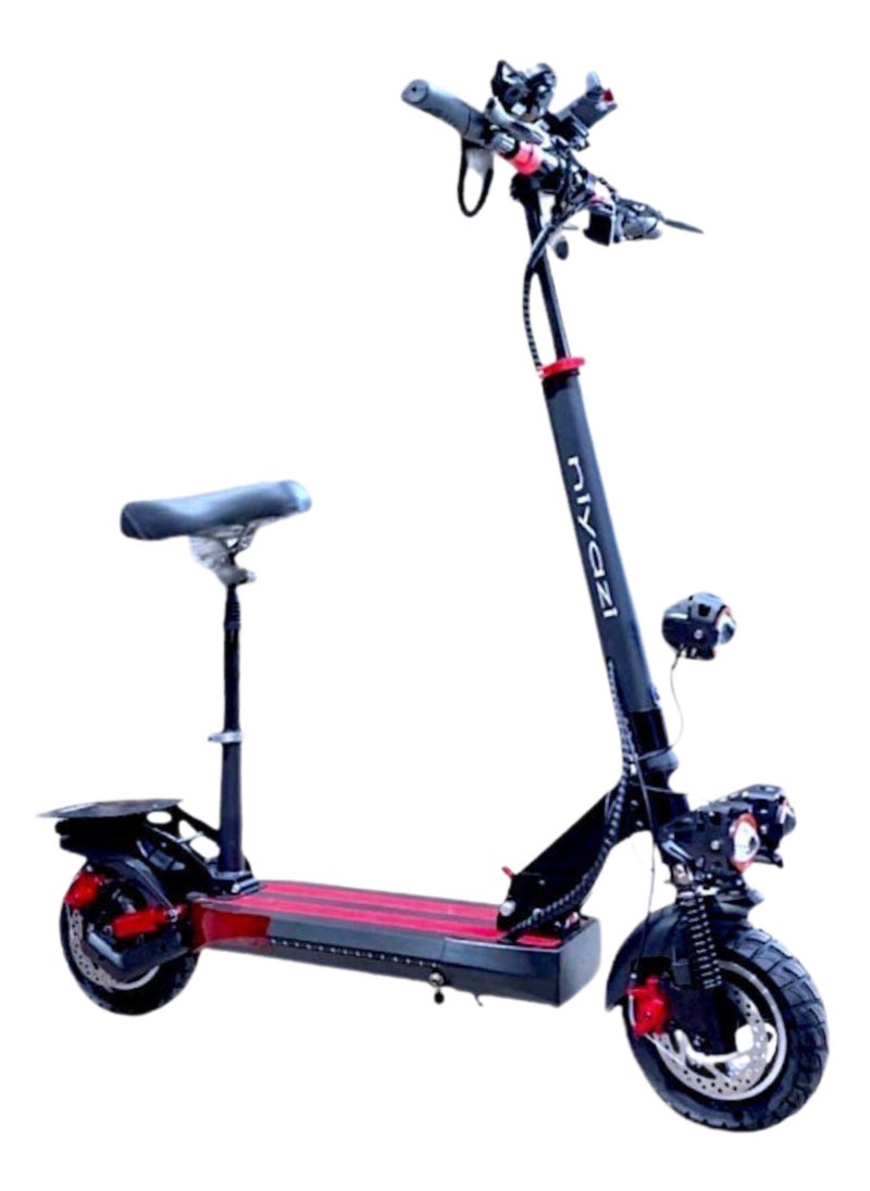 Niyazi Electric Scooter | Crony Scooter | Electric Scooter for Adults | Electric Scooter with Seat | Foldable Electric Scooter | 48V Voltage | 500W Motor | Front and Rear Lights | Shock Absorption Suspension | Storage Basket | Weight Capacity 120 KG | 10-Inch Tires  - Image 1