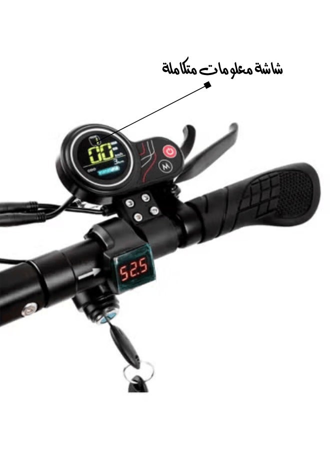 NIYAZI Electric Scooter for Adults | Electric Scooter with Seat | Foldable Electric Scooter | 48V Voltage | Front and Rear Lights | Shock Absorption Suspension | Weight Capacity 120 KG | 10-Inch Tires - Image 4