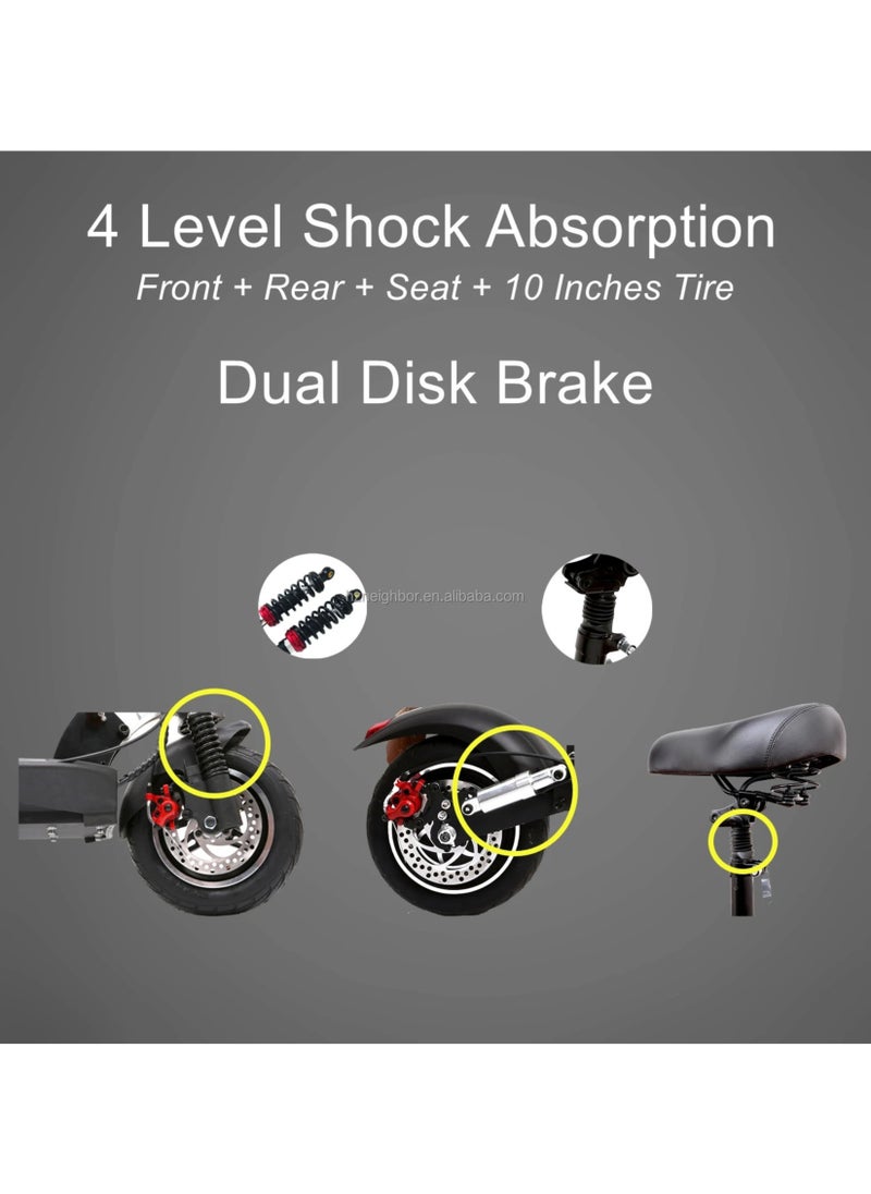 Electric Scooter | Crony Scooter | Electric Scooter for Adults | Electric Scooter with Seat | Foldable Electric Scooter | 48V Voltage | 500W Motor | Front and Rear Lights | Shock Absorption Suspension | Storage Basket | Weight Capacity 120 KG | 10-Inch Tires - pzsku/Z4FC6D47697650F31343FZ/45/_/1735992184/f943226a-0661-4762-a319-e5fac07c9ddb