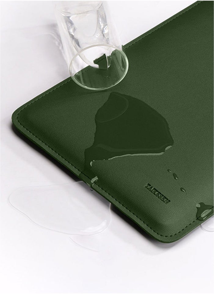 Generic - Laptop case with mouse pad, soft inner layer and outer layer wrapped in PU leather, ultra-thin and stylish, suitable for ultra-thin laptops such as MacBookAir MacBookPro (14"",Dark green - Image 1