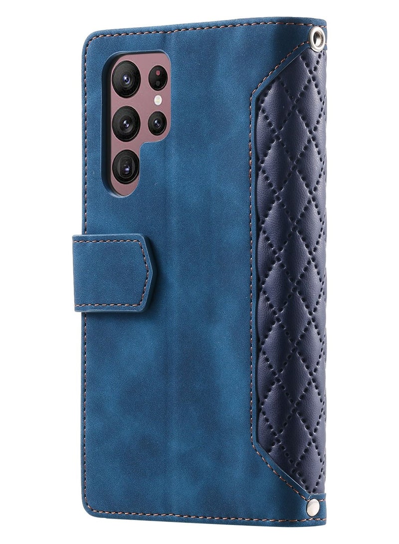 Suteni Zipped Flip Cover Card Slots Leather Phone Case for Samsung - Image 2