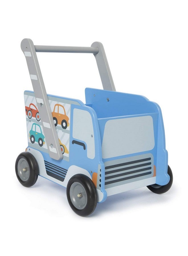 labebe Baby Wooden Learning Walker 2In1 Toddler Push & Pull Toys Stroller Pushing Walker Infant Sit To Stand Wood Walker Wagon Transfer Cart Toy For Girls & Boys 13 Years Old Kids Blue - Image 3