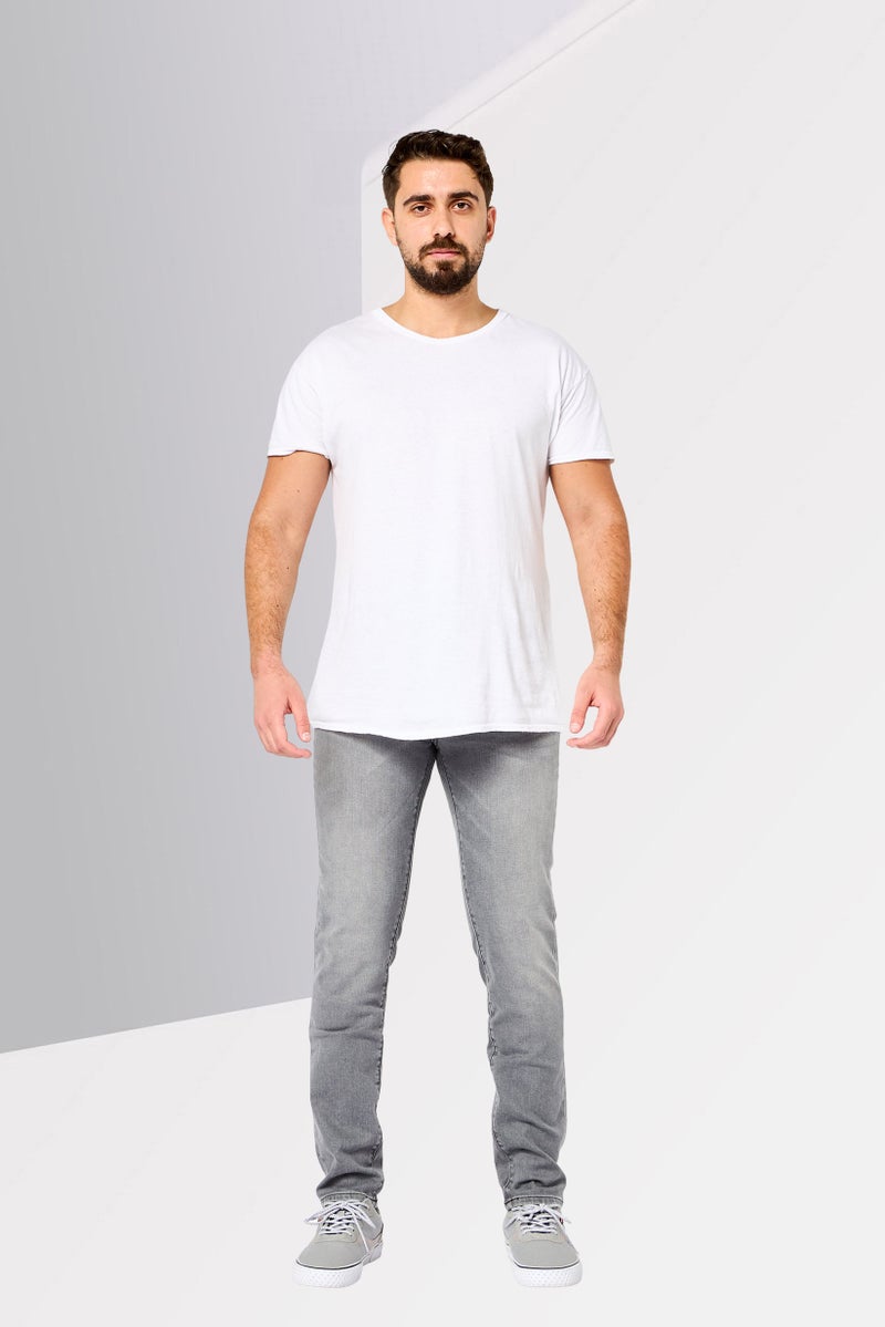 DKNY Men Skinny Fit Washed Stretchable Jeans, Grey - Image 2