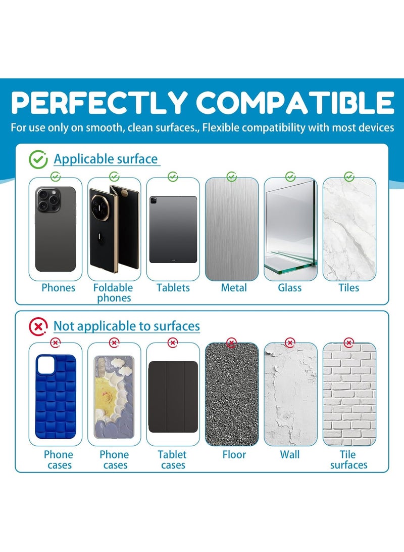 6 Pack Silicone Suction Phone Holder, Double Sided Suction Cup Hands-Free Phone Stand, Anti-Slip Mobile Phone Accessory for Videos, Selfies & Video Calls (White, Black, Red, Yellow, Blue, Green) - Image 5