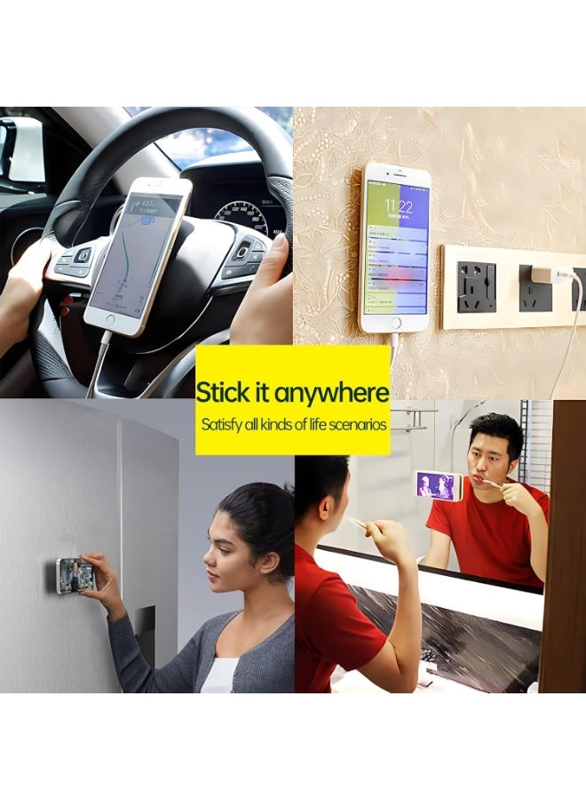 6 Pack Silicone Suction Phone Holder, Double Sided Suction Cup Hands-Free Phone Stand, Anti-Slip Mobile Phone Accessory for Videos, Selfies & Video Calls (White, Black, Red, Yellow, Blue, Green) - Image 3
