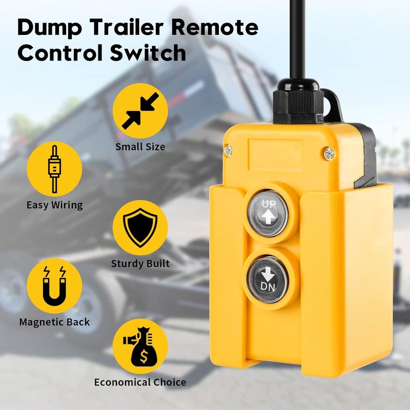 briidea Dump Trailer Remote Control Switch, 4 Wire 12V Double Acting Hydraulic Pump Power Supply Unit Remote Controller Truck Lift Gate Tipper Hoist - Image 2
