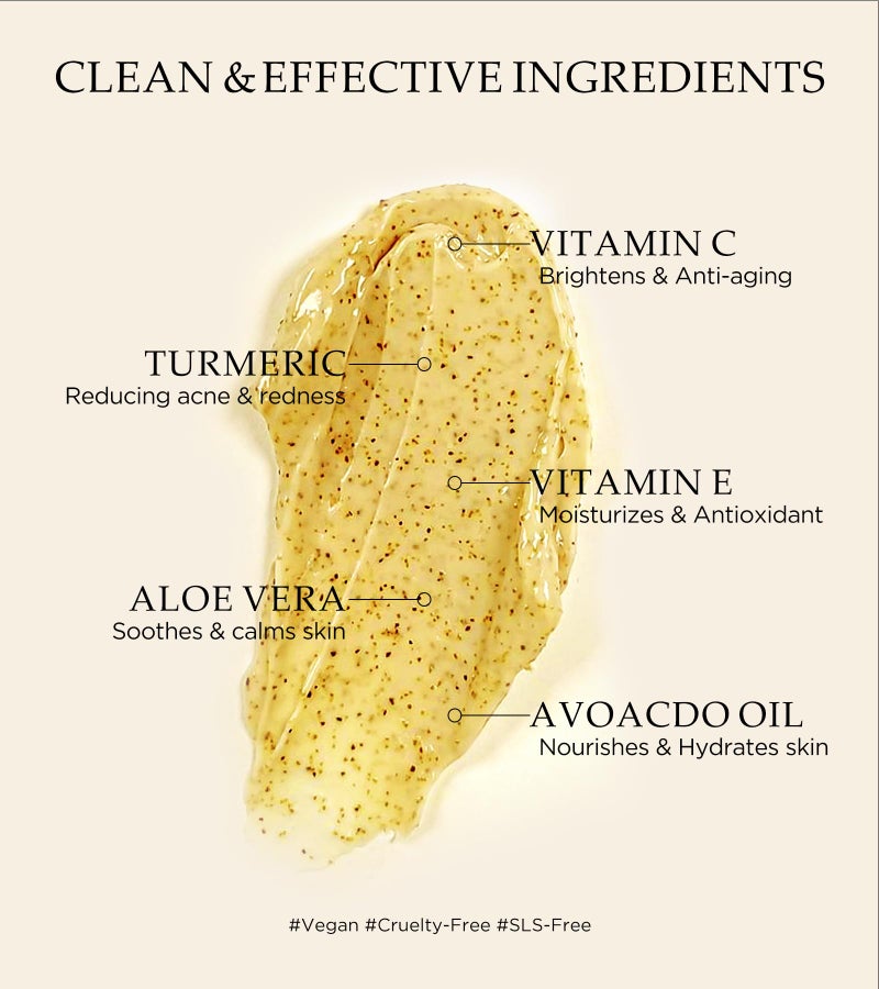 Srripo Revitalizing Exfoliation Face Scrub with Vitamin C and Turmeric â€“ Gentle Exfoliating Face Wash for Blackheads, Pore Dirt & Dark Spots â€“Daily Balancing Facial Scrub for All Skin Types, 4.23 Fl Oz - Image 5