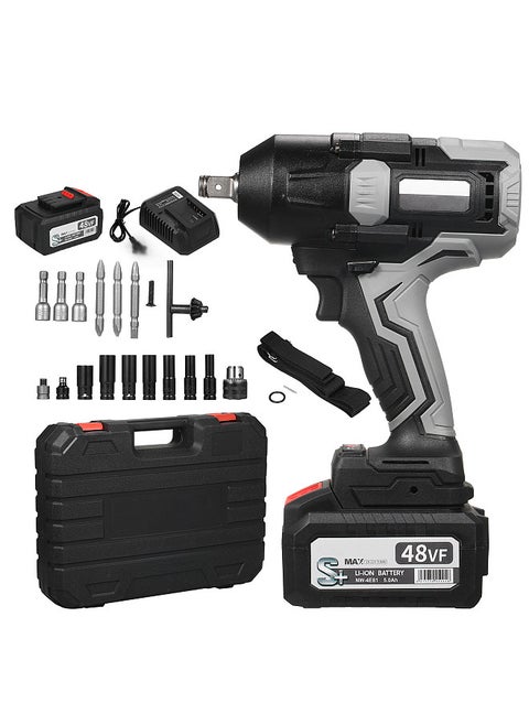 48VF Lithium Battery Brushless Impact Wrench with 1080NM High Torque Power Impact Wrench Set