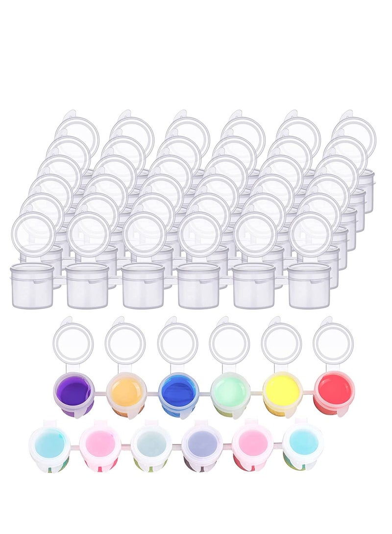 Empty Paint Pots with Lids, Clear Cup Pot Easy to Open Painting Arts Crafts for Kids Classroom School Art Supplies 5 ml 36 Strips - Image 1