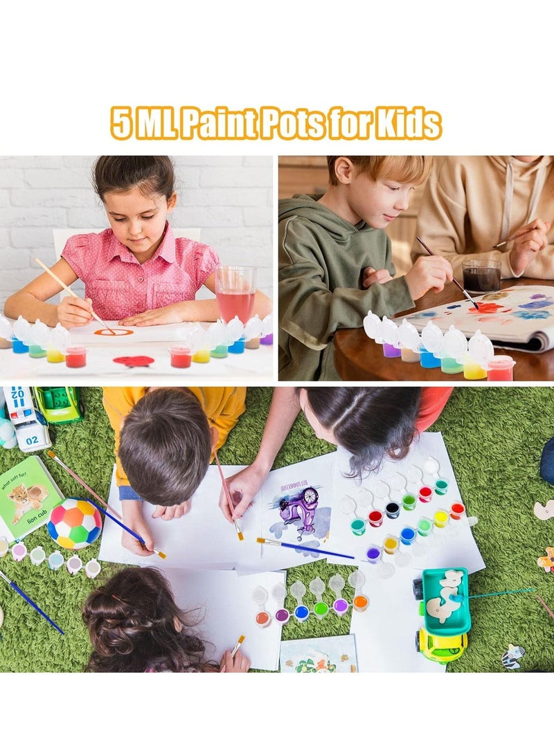 Empty Paint Pots with Lids, Clear Cup Pot Easy to Open Painting Arts Crafts for Kids Classroom School Art Supplies 5 ml 36 Strips - Image 4