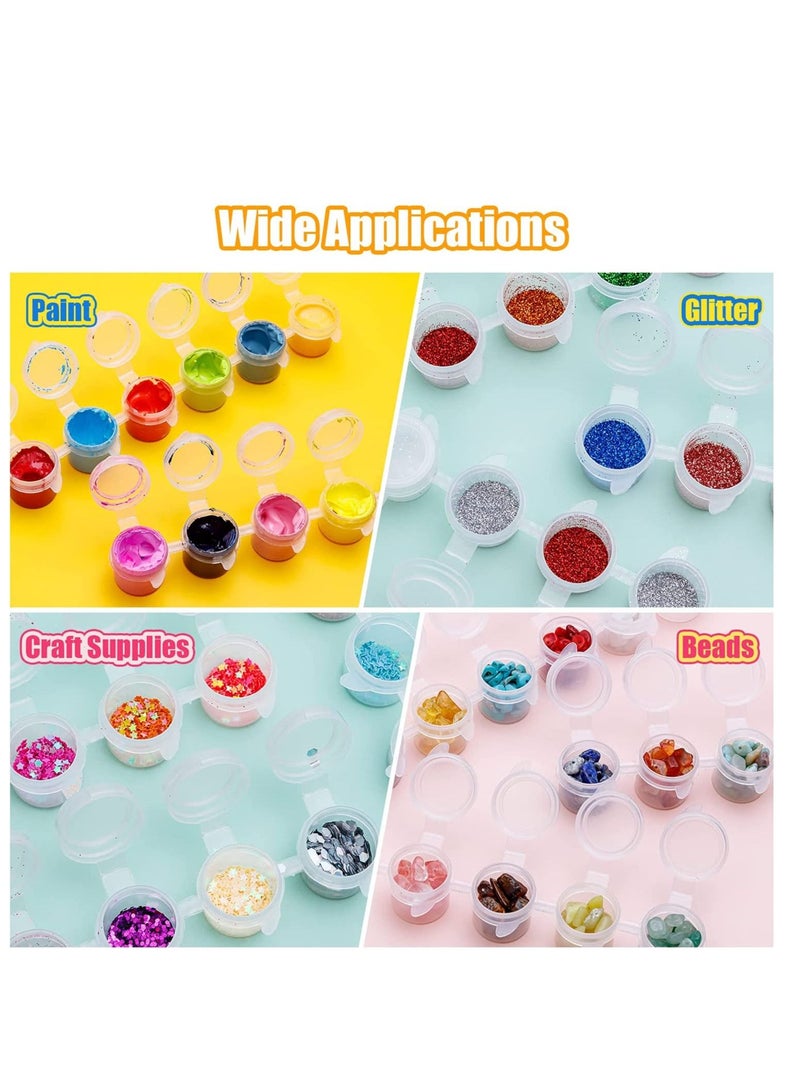 Empty Paint Pots with Lids, Clear Cup Pot Easy to Open Painting Arts Crafts for Kids Classroom School Art Supplies 5 ml 36 Strips - Image 3