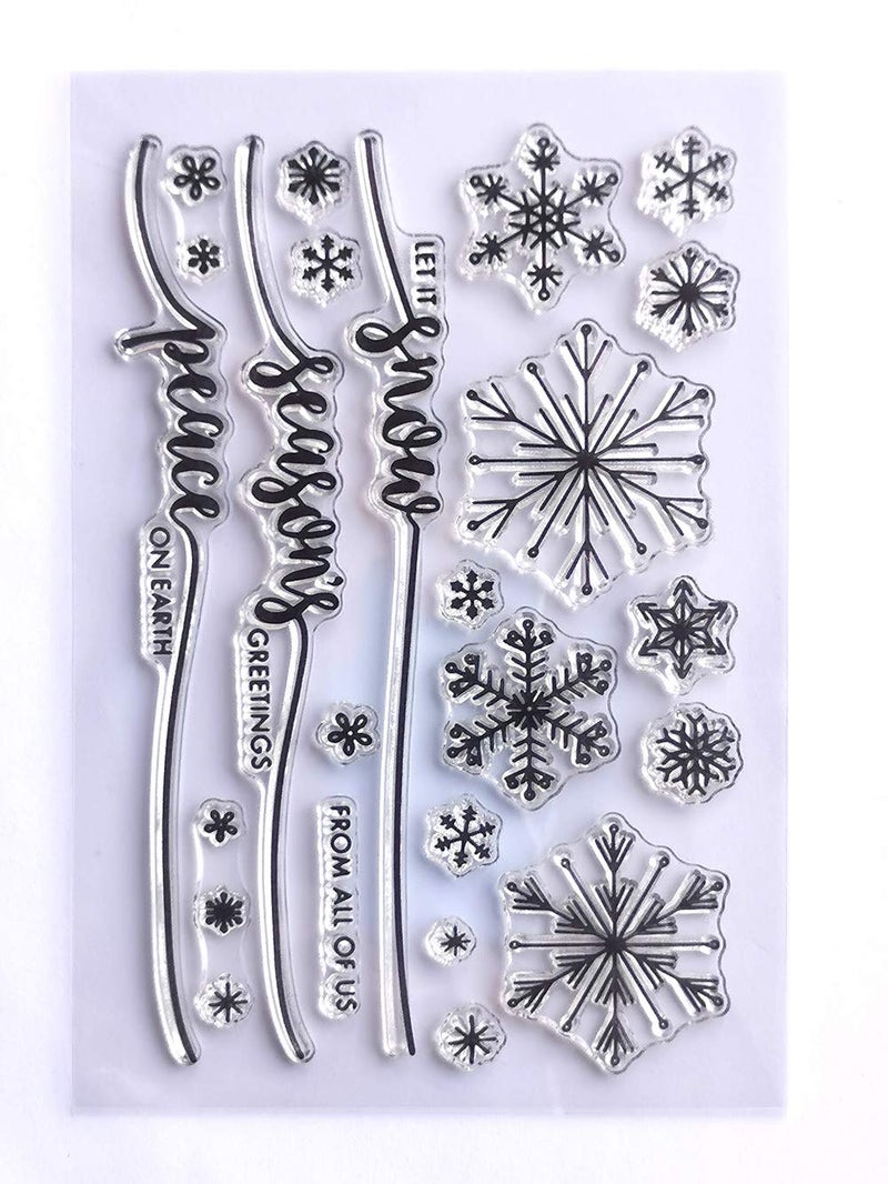 MALISTLN Let it Snow Season Greetings Peace Clear Stamps Snowflake for Paper Craft Card Making Decoration and Scrapbooking