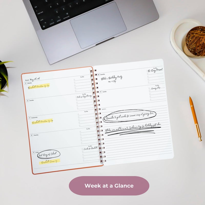 Merely Home | Ultimate Yearly, Daily, Weekly, Monthly Planner | 8.25" x 11.75" | To Do List Notebook for Work | Simple Design | Multiple Layouts | Academic Planner and Organizer Notebook (Navy, Yearly Planner - Portrait) - Image 5