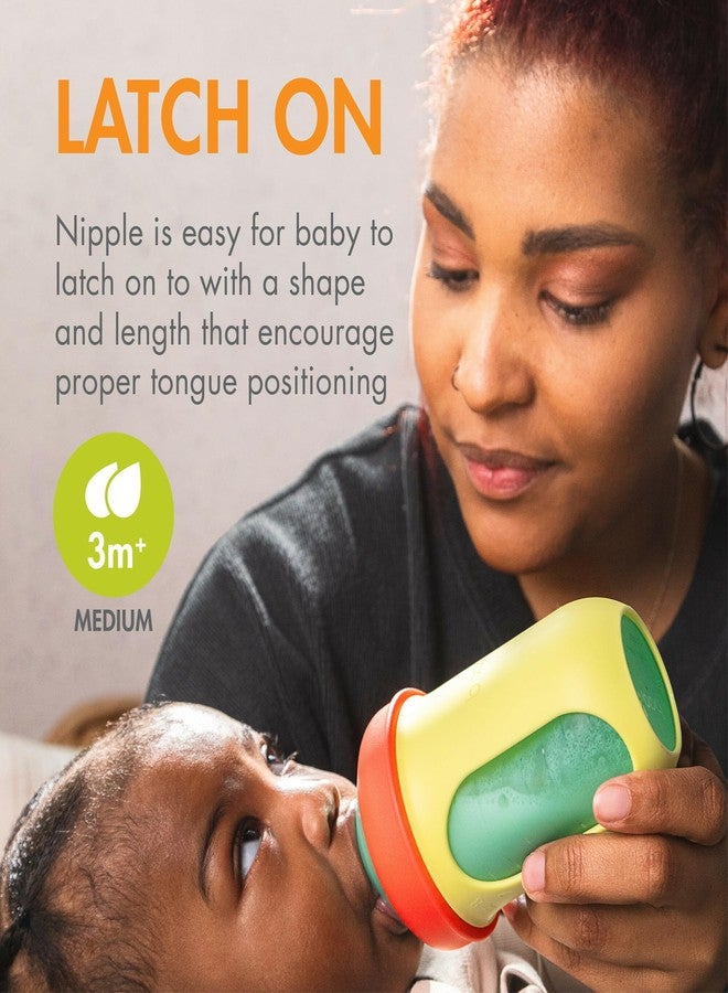 BOON حقيبة زجاجات الأطفال القابلة لإعادة الاستخدام من بون نورش - حلمة تدفق متوسط - حقيبة زجاجة الأطفال وحلمة - أساسيات تغذية الأطفال - لون كتلة - 3-6 أشهر - 3 قطع - 8 أونصات - Image 5