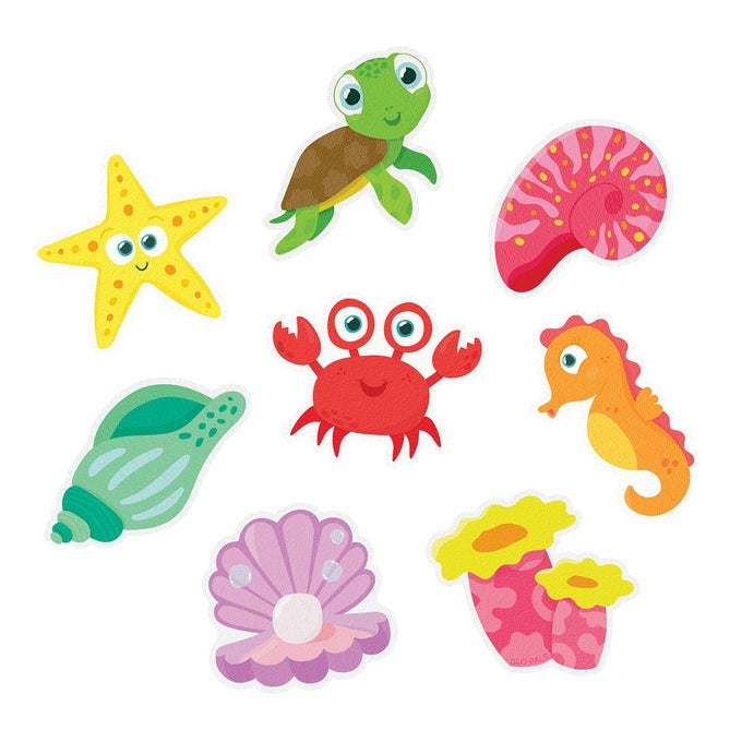 GRIPS TEXTURED NONSLIP BATHTUB STICKERS 8 EXTRA LARGE FUN KIDS ANTI SLIP BATH DECALS GUPPY