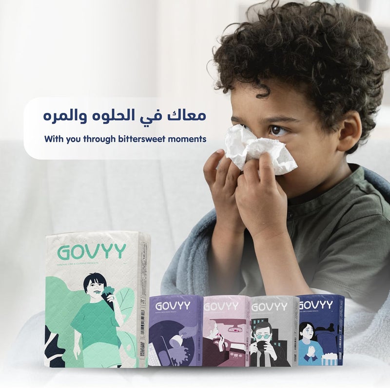 Govyy Pocket Tissues 3 Ply Soft Tissues, 40 Packs x 10 Tissues - Portable, Ideal for Daily Use, Travel & On-the-Go - Image 3