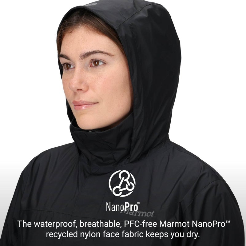 MARMOT Women's PreCip Eco Lightweight & Waterproof Rain Jacket, Black - Latest Collection, Medium - Image 3