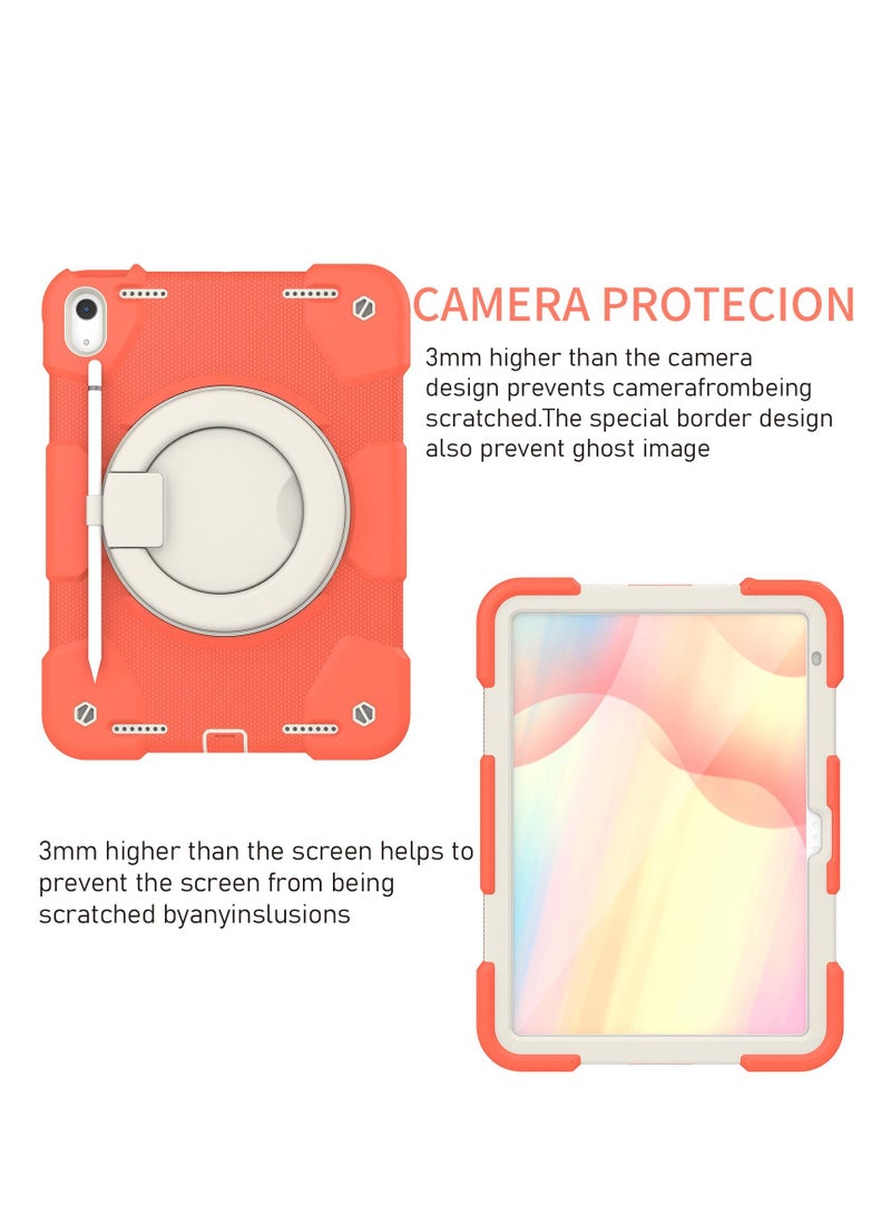 GULFLINK Rugged Heavy Duty Protective Case  for ipad 10th 10.9 inch 2022（A2757/A2777）Coral Orange - Image 2