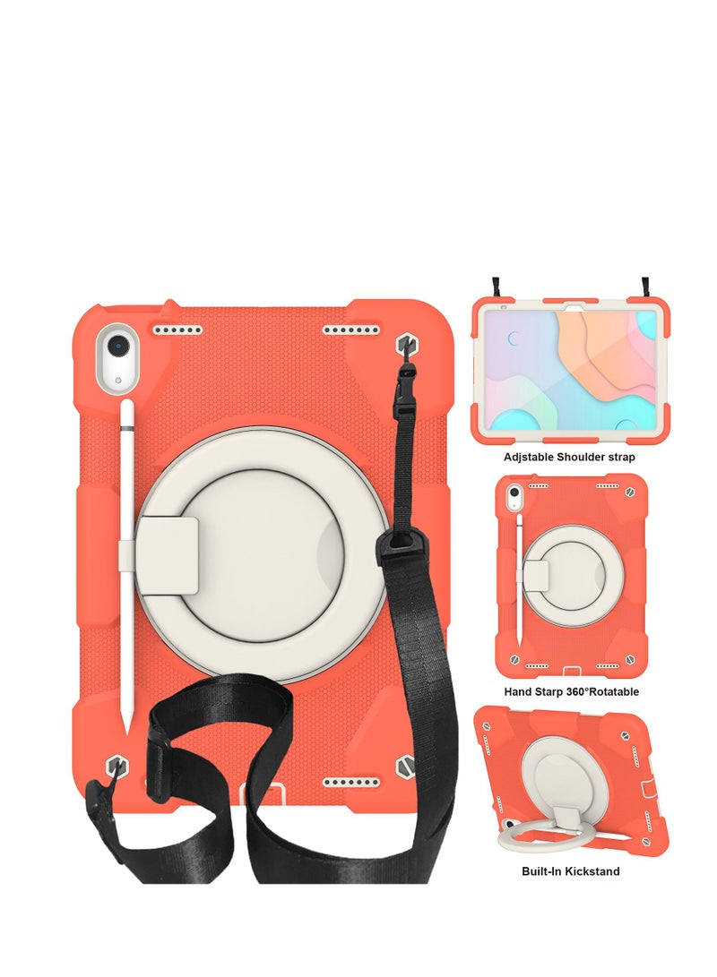 GULFLINK Rugged Heavy Duty Protective Case  for ipad 10th 10.9 inch 2022（A2757/A2777）Coral Orange - Image 1