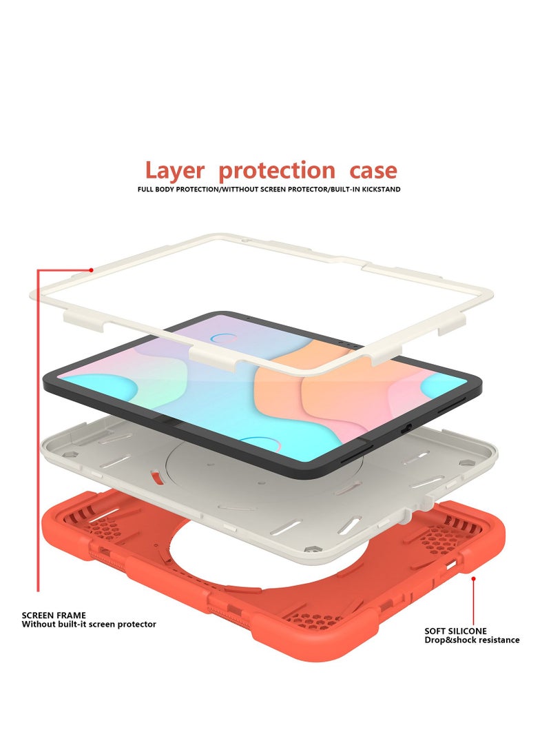 GULFLINK Rugged Heavy Duty Protective Case  for ipad 10th 10.9 inch 2022（A2757/A2777）Coral Orange - Image 4