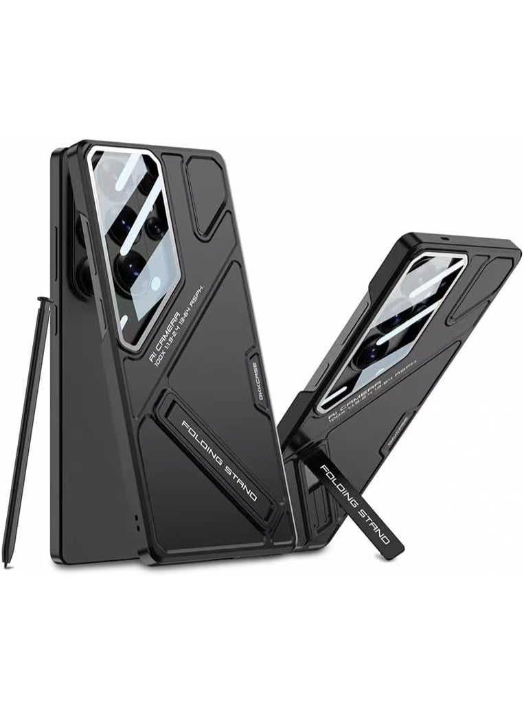 GKK for Samsung Galaxy S26 Ultra Case with Camera Lens Protection, Shockproof PC + PU Armor Cover, Built-in Kickstand, Mecha Style Anti-Scratch، Black، Samsung Galaxy S26 Ultra - Image 1