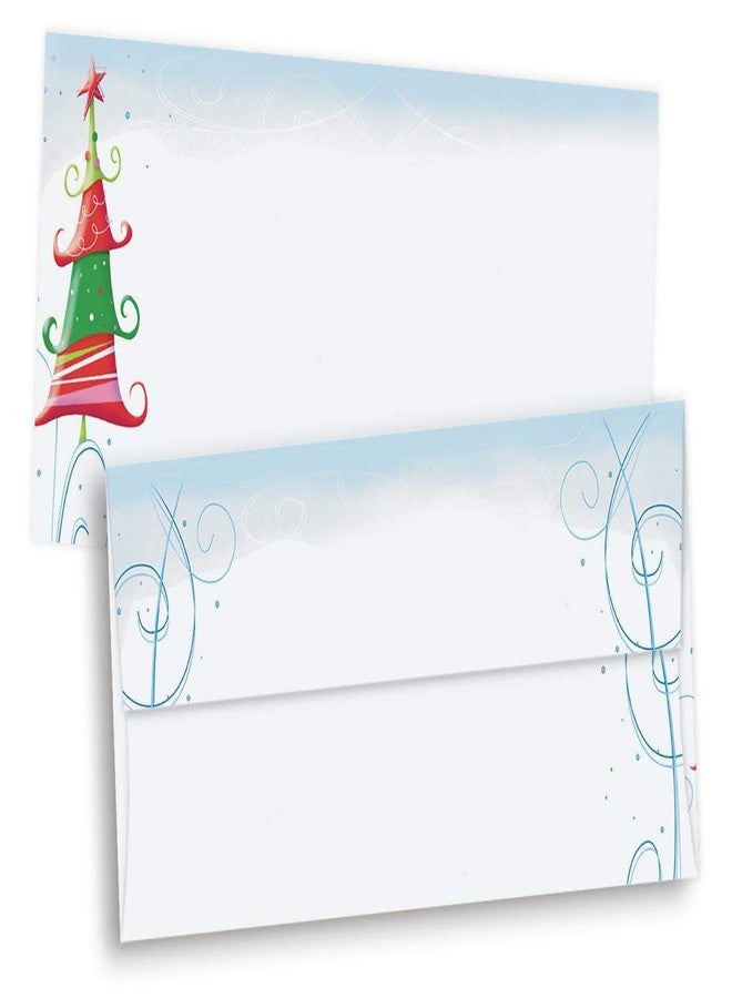 PaperDirect Holiday Glee Tree #10 Envelopes, 28 lb Cover Stock, 4 1/8 x 9 1/2, Pack of 25 - Image 1