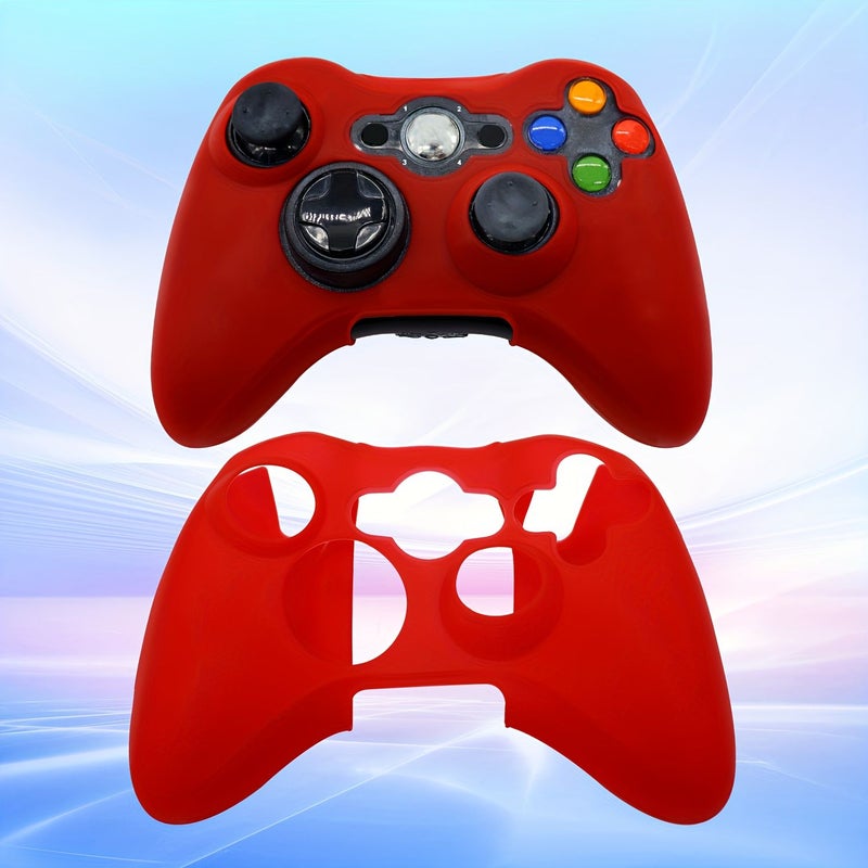 Red Non Slip Textured Grip Cover for Xbox 360 Controller Prevents Sweat Dust - Image 1