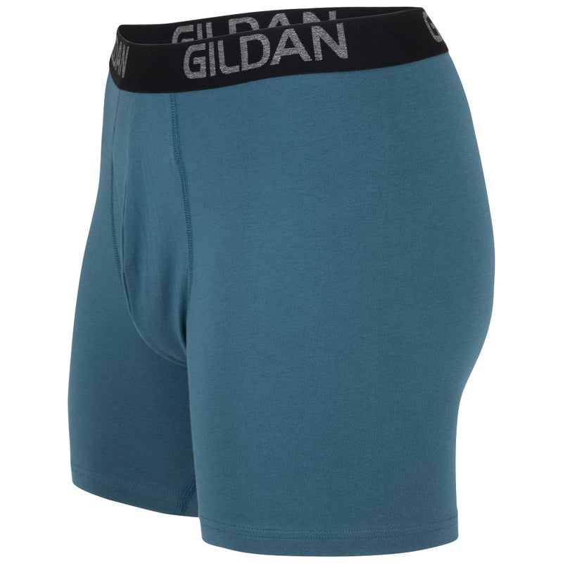Gildan Men's Underwear Cotton Stretch Boxer Briefs, Multipack, Blue Cove/Hawaiian Blue/Heather Red Mark (5-Pack), X-Large - Image 5