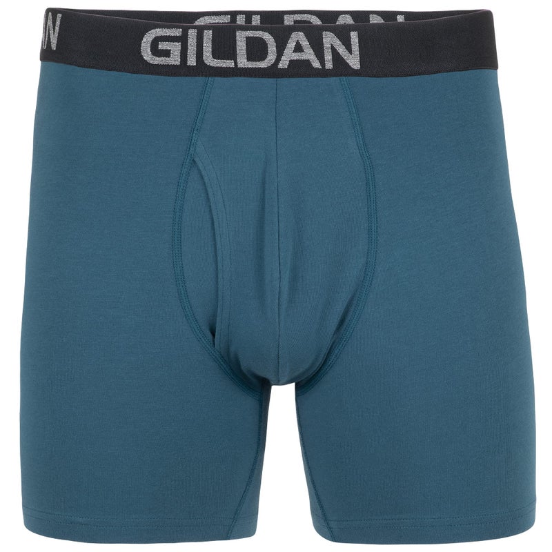 Gildan Men's Underwear Cotton Stretch Boxer Briefs, Multipack, Blue Cove/Hawaiian Blue/Heather Red Mark (5-Pack), X-Large - Image 4