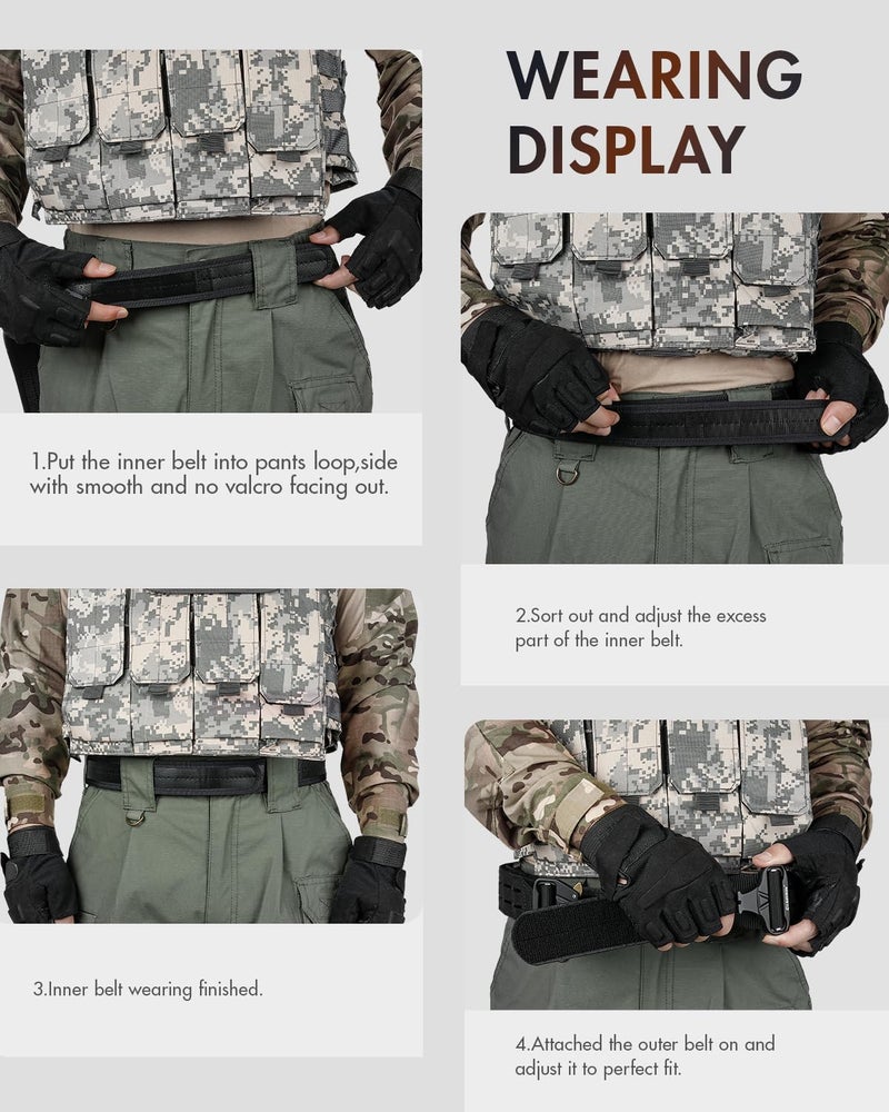 FAIRWIN Tactical Balttle Belt, 2" Molle Rigger War Combat Belt with Quick Release Buckle Law Enforcement Duty Belts for Men - Image 5