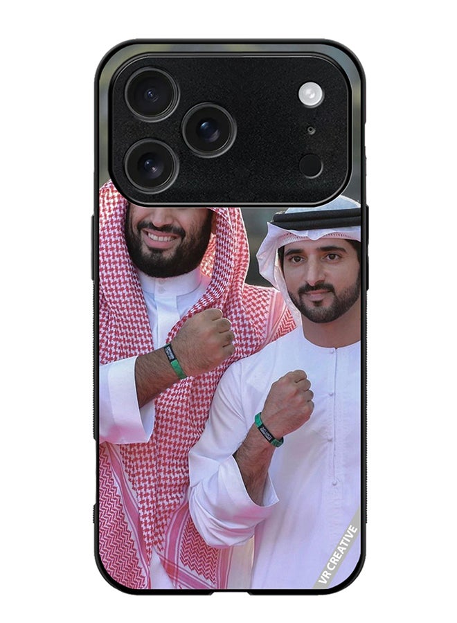 Protective Case Cover For Apple iPhone 17 Pro Max Mohammed Bin Salman And Sheikh Hamdan Bin Mohammed Bin Rashid Al Maktoum Design Multicolour
