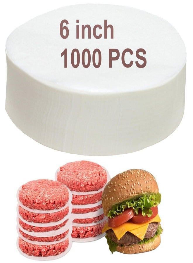 LOVNBHELP 1000pcs 6 Inch Hamburger Patty Paper Rounds White Parchment Paper Non-Stick Food Grade Burger Paper Sheets for Burger Press/Separating Frozen Patties (6") - Image 1