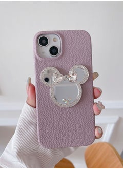 Suteni Back Cover Card Slots Leather Phone Case with Mirror for iPhone 