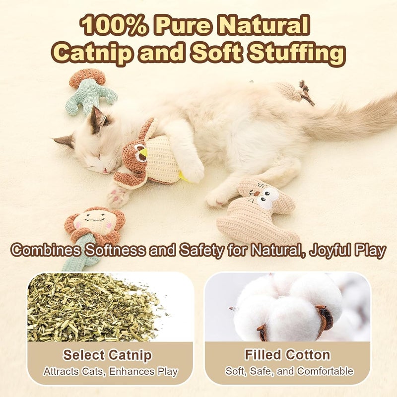 KASTWAVE Market need oriented construction 5Pcs Cat Catnip Toys, Cat Chew Toy with Catnip, Kittens Chew Toys Teeth Cleaning, Soft & Durable Cat Companion Toy for Cat Kitten All Breeds Playtime Fun, Catnip Chew Toys Consistent steady quality - Image 2