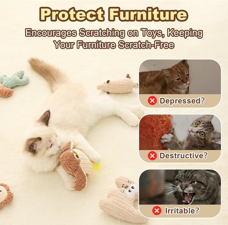 KASTWAVE Market need oriented construction 5Pcs Cat Catnip Toys, Cat Chew Toy with Catnip, Kittens Chew Toys Teeth Cleaning, Soft & Durable Cat Companion Toy for Cat Kitten All Breeds Playtime Fun, Catnip Chew Toys Consistent steady quality - Image 3