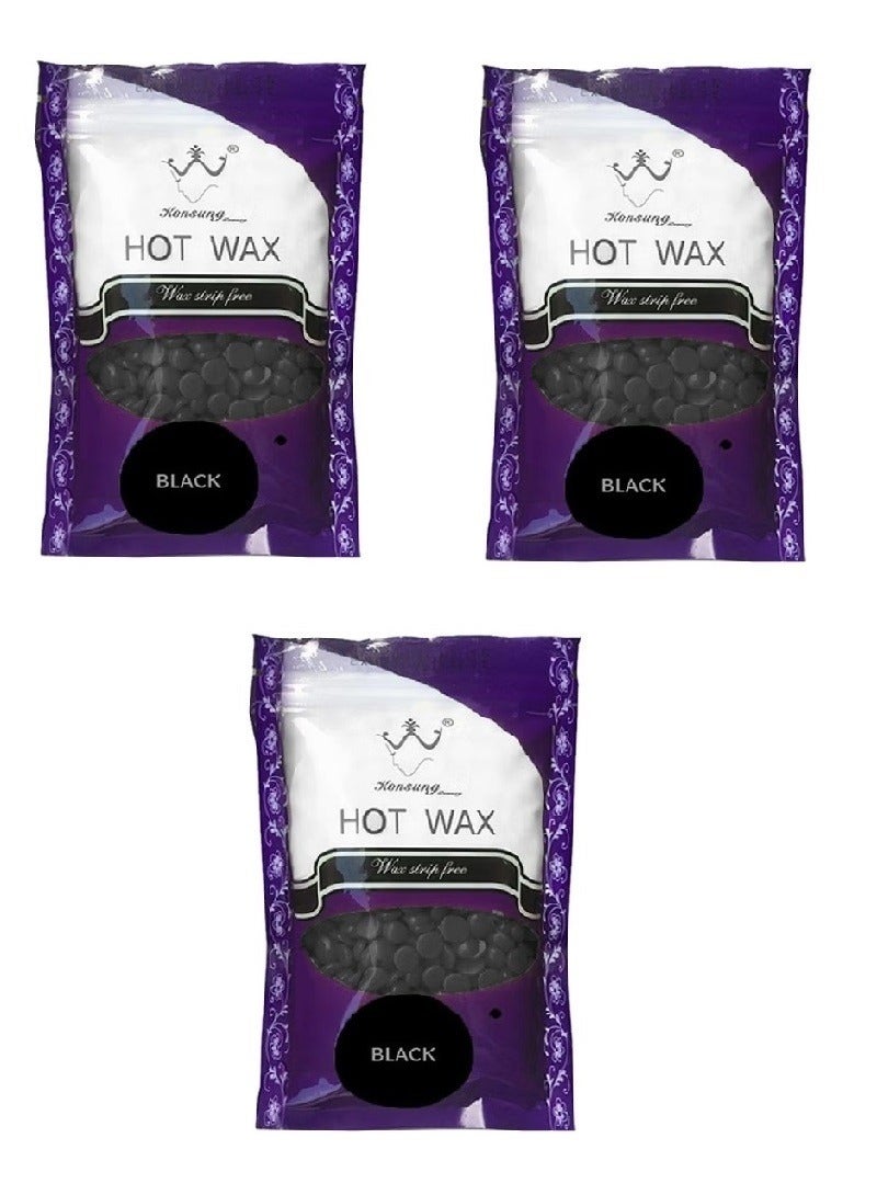 Konsung Beauty Hot Wax Black100grams / 3 Pieces