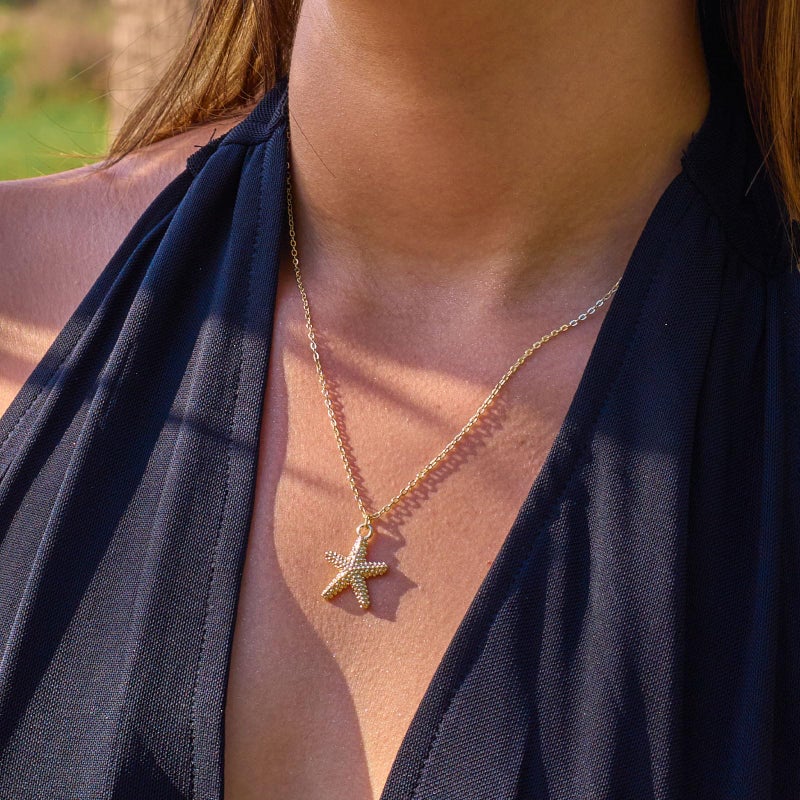 VRIUA Starfish Necklace for Women â€“ 14K Gold Plated Starfish Pendant Necklace â€“ Dainty Ocean Beach Jewelry Gift - Image 2