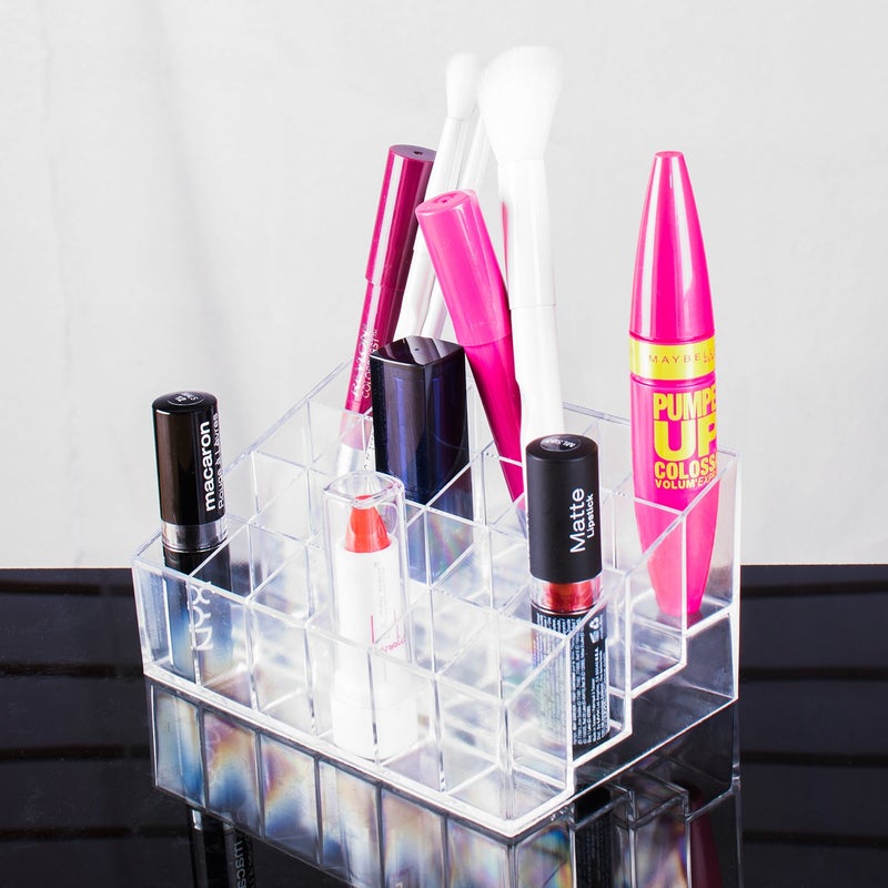 Super Z Outlet Transparent Cosmetic Makeup Organizer for Lipstick, Brushes, Bottles, and More. Clear Case Display Rack Holder - Image 3