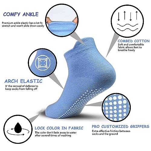 GRPSKCOS Non Slip Toddler Boy Socks, 12 Pairs Anti Skid Ankle Socks Kids Girls Grips Cotton Ankle Sock for 1-7 Years Children (#1 Multicolor-12 Pairs, 1-3T) - Image 5
