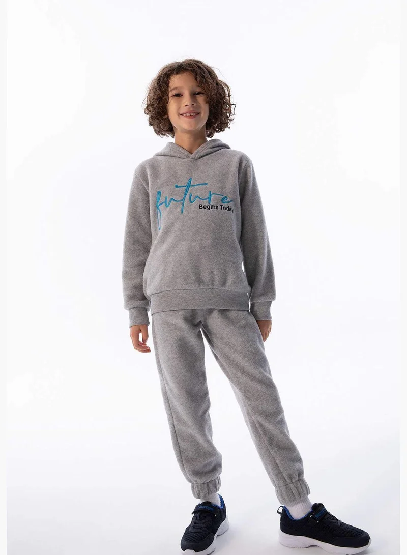 DeFacto Boy Hooded Long Sleeve Knitted Sweatshirt