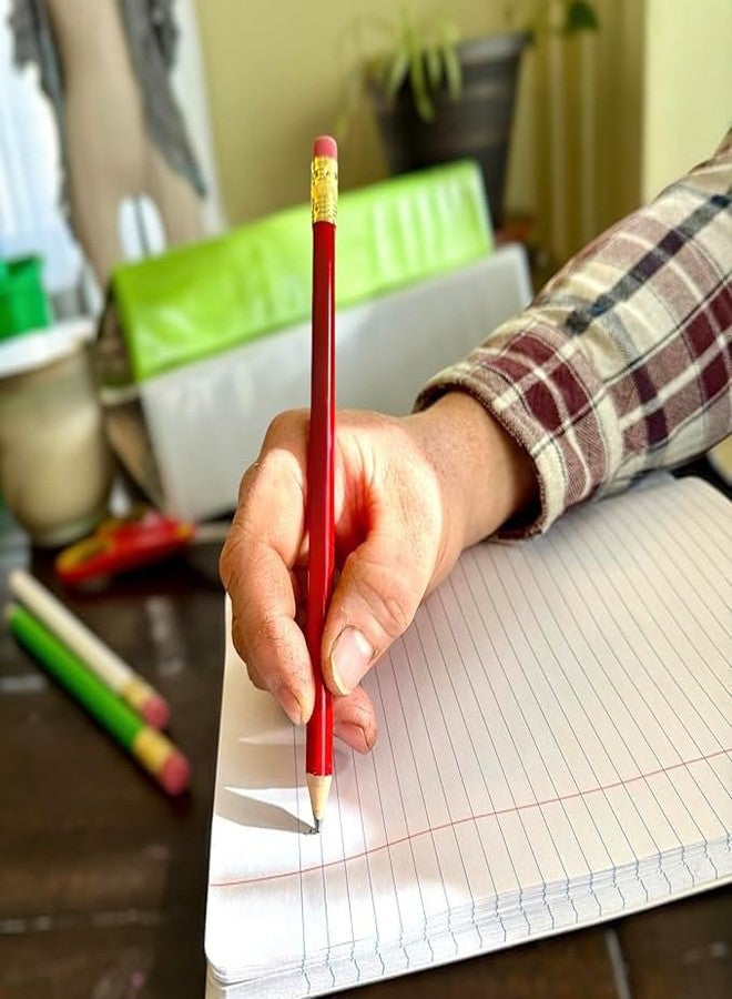ريف مارك أقلام رصاص دائرية جامبو من ريفمارك، عبوة من ٢٤ قلمًا برصاص أسود، صنع في الولايات المتحدة الأمريكية. خشب أرز عالي الجودة للنجارين، وعمال البناء، والنجارين، وعمال البناء، والطلاب، والمعلمين (أحمر) - Image 3