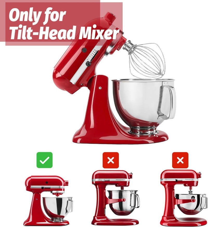 ملحق خفق آمن للغسيل في غسالة الأطباق K45WW، يناسب خلاطات KitchenAid ذات الرأس المائل بسعة 4.5 كوارت و5 كوارت، مصنوع من الفولاذ المقاوم للصدأ، 6 أسلاك خفق للبيض والكريمة الثقيلة والكيك والمايونيز - Image 5