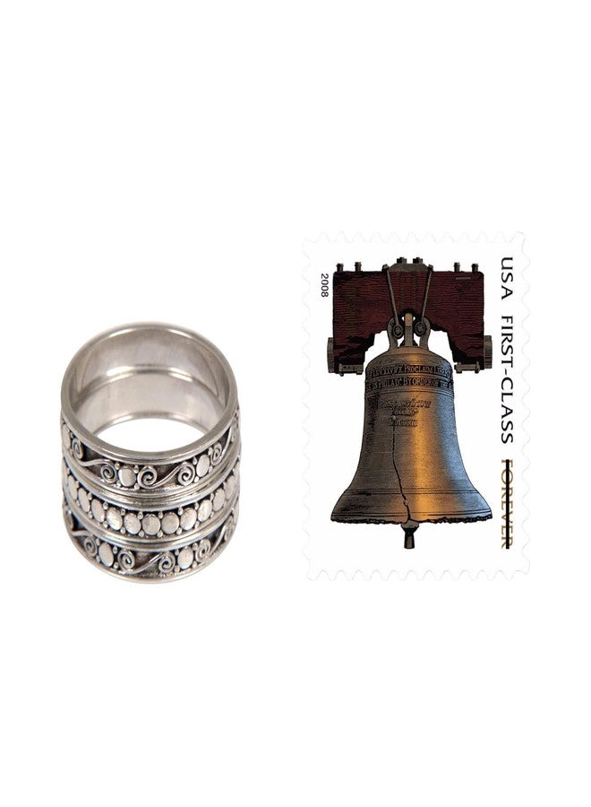 نوفيكا مجموعة خواتم نوفيكا المصنوعة يدويًا من الفضة الإسترلينية، مكونة من 3 خواتم قابلة للتكديس، بتصميم بوهيمي إندونيسي [عرض الخاتم 10 مم]، تحمل اسم "معًا". - Image 4