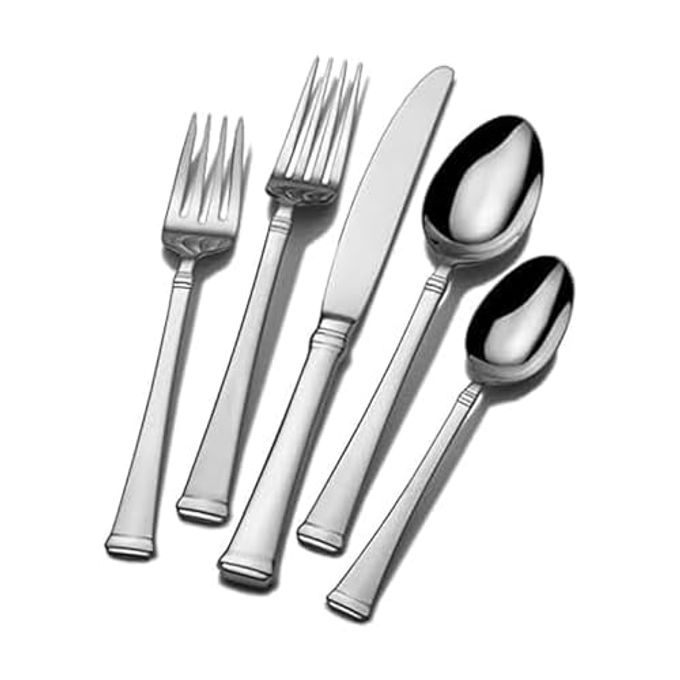 Mikasa Harmony 65-Piece Flatware Set for 12, 18/10 Stainless Steel Silverware with Forks, Knives, Spoons, and Serving Utensils, Elegant Design - Image 4